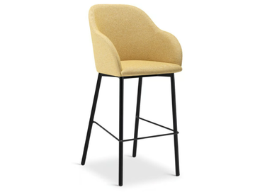SYLVIE 722 - High upholstered fabric stool with back by Origins 1971 - view 2